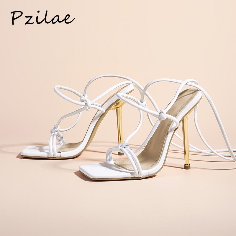 Pzilae Fashion Square Toe Summer Woman Shoes Sandals Metal Heel Cross Strap Party Pumps High Heels Lace-Up Ladies Shoes 41, White
Pzilae Fashion Square Toe Summer Woman Shoes Sandals Metal Heel Cross Strap Party Pumps High Heels Lace-Up Ladies Shoes 41, White