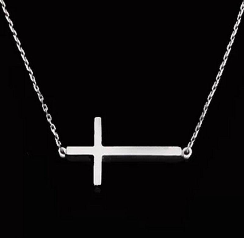 Pendant Necklaces 1pc Simple Silver/ Gold Color Lady Horizontal Sideways Cross Necklace Elegant Sweet Fashion Jewelry Women
Pendant Necklaces 1pc Simple Silver/ Gold Color Lady Horizontal Sideways Cross Necklace Elegant Sweet Fashion Jewelry Women