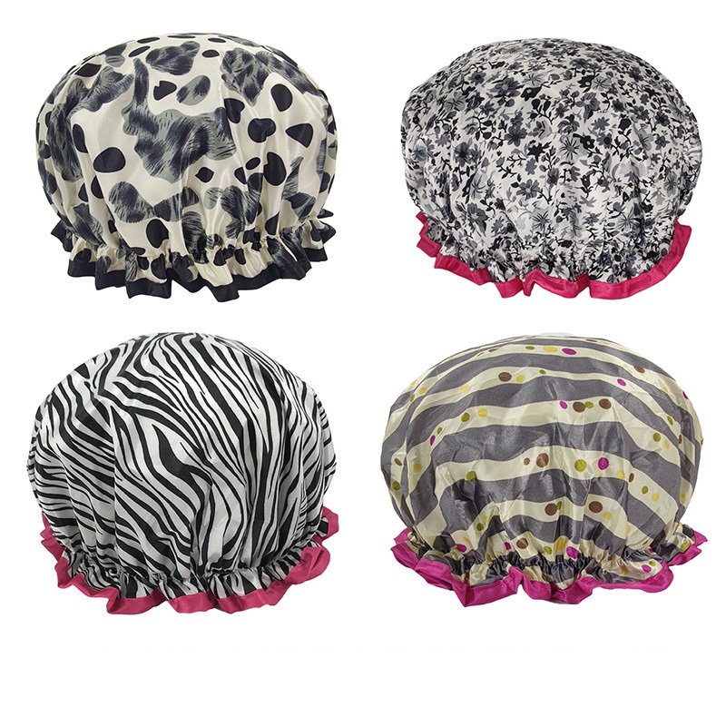 Waterproof Bath Shower Caps Fashion Pattern PEVA Double Layer Women Showers Hair Protect Shampoo Fume-proof Hat Reusable
Waterproof Bath Shower Caps Fashion Pattern PEVA Double Layer Women Showers Hair Protect Shampoo Fume-proof Hat Reusable