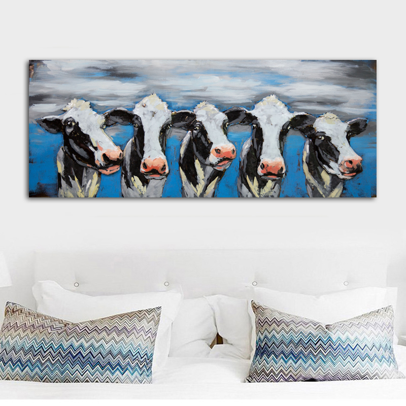 Dairy Cow Posters Funny Cute Animal Prints Canvas Painting Wall Pictures For Living Room Modern Home Decor NO FRAME