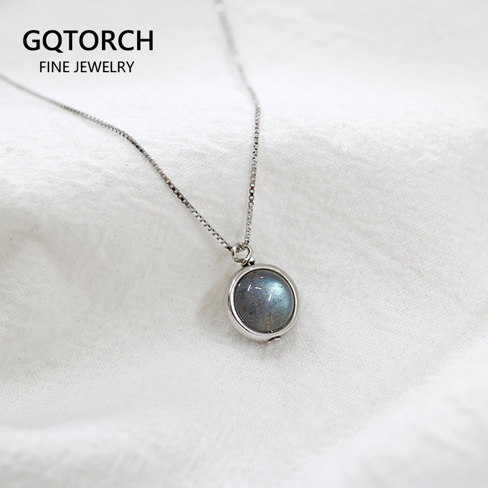 Real Pure 925 Sterling Silver Labradorite Pendant Necklace With Box Chain Simple Elegant Natural Stone Pendant For Women Q0531
Real Pure 925 Sterling Silver Labradorite Pendant Necklace With Box Chain Simple Elegant Natural Stone Pendant For Women Q0531