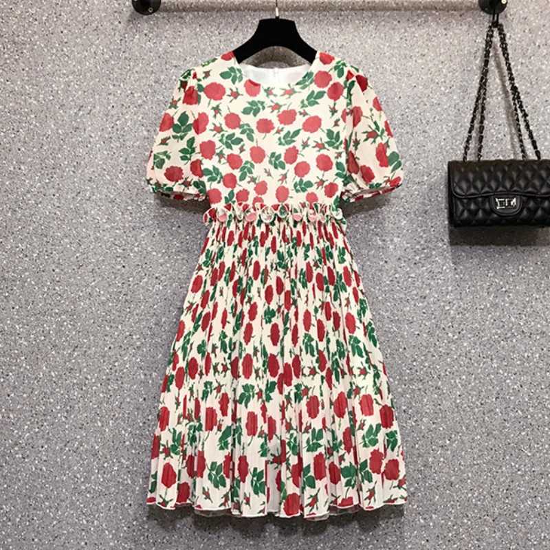 Arrival Women Fashion Flower Print Short Sleeve Pleated Dress Elegant Woman Midi Holiday Party Vestidos 210526, Photo color
Arrival Women Fashion Flower Print Short Sleeve Pleated Dress Elegant Woman Midi Holiday Party Vestidos 210526, Photo color