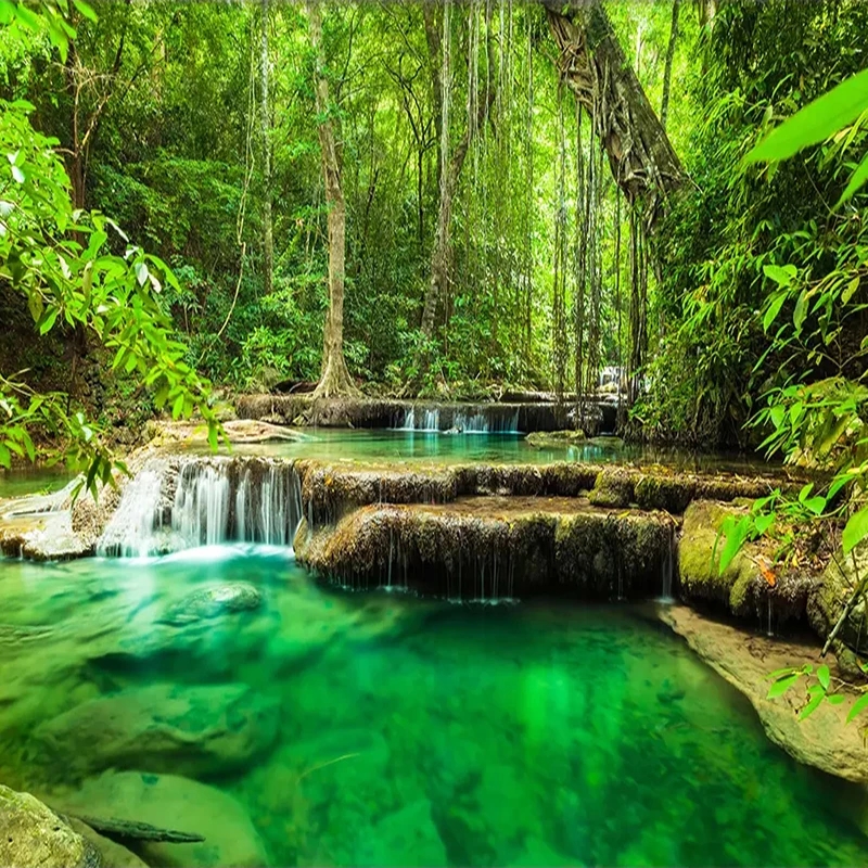 Custom 3D Photo Wallpaper Green Forest Scenery Large Wall Painting Living Room Bedroom Background Wall Waterproof