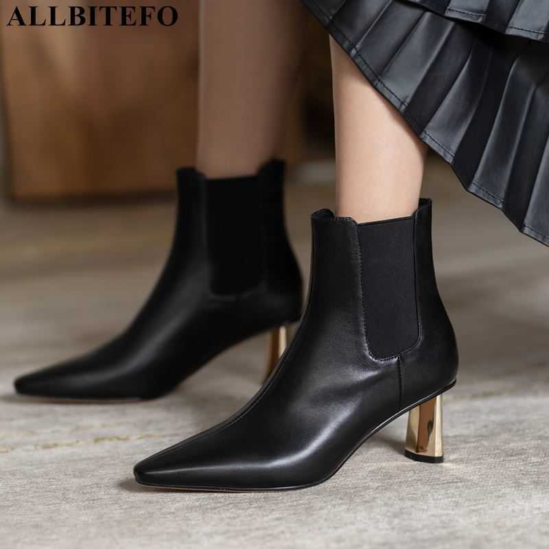 ALLBITEFO gold heels genuine leather brand high heels women boots autumn women high heel shoes thin heels ankle boots for women 210611, As picture
ALLBITEFO gold heels genuine leather brand high heels women boots autumn women high heel shoes thin heels ankle boots for women 210611, As picture