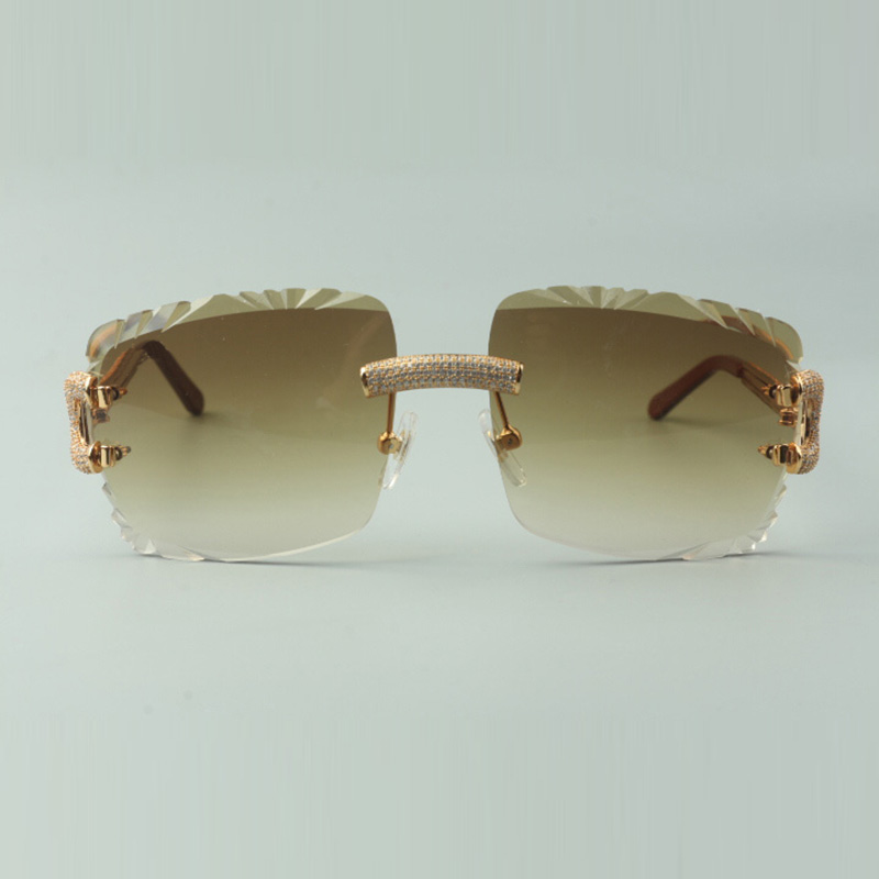 Micro-paved dia big C sunglasses 3524020 with cut lenses, size: 58-18-140mm (eye-Bridge-Temple)Fashion watch