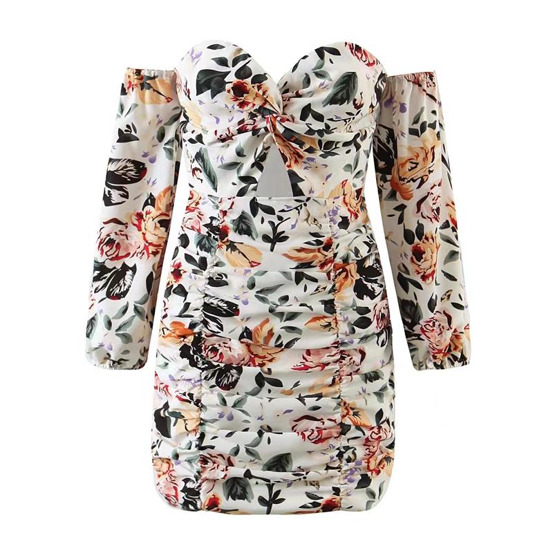 Casual Dresses ZXQJ Women Floral Print Mini Dress 2021 Autumn Fashion Lady Long Sleeve Slim Pleated Female Sexy Folds Strapless
Casual Dresses ZXQJ Women Floral Print Mini Dress 2021 Autumn Fashion Lady Long Sleeve Slim Pleated Female Sexy Folds Strapless