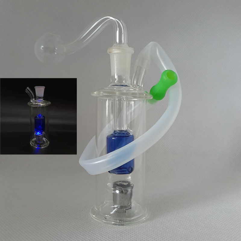 LED Mini Bong Hookah With 10mm Male Oil Burner Pipe Silicone Hose Drip Tip Percolator Glow In Dark Perc Glass Water Bongs Portable Smoking Set
LED Mini Bong Hookah With 10mm Male Oil Burner Pipe Silicone Hose Drip Tip Percolator Glow In Dark Perc Glass Water Bongs Portable Smoking Set