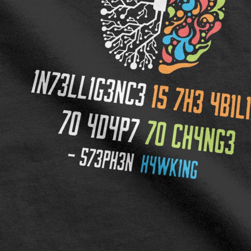 100% Cotton Tee Shirt Intelligence Men T Shirt Intelligence Is The Ability To Adapt To Change Vintage Science Slogan T-Shirt 210225