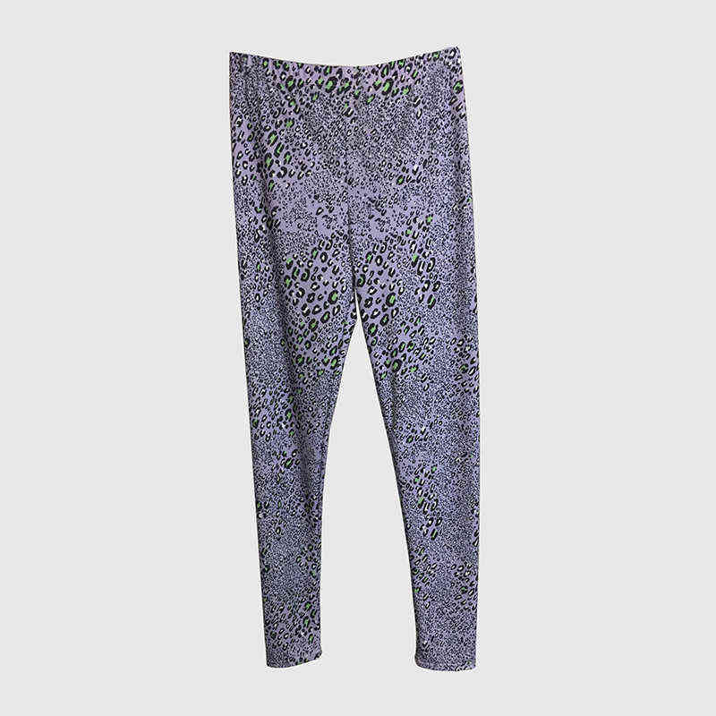 Women Printed Pants Elastic Waist Skinny Slim Full Female Casual Fashion s 211115