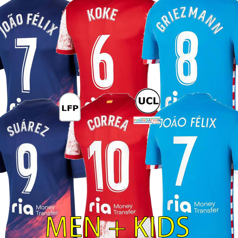 21 22 Atletico Soccer Jerseys SUAREZ JOÃO FÉLIX 2021 2022 Madrid M. Llorente CORREA KOKE LEMAR CARRASCO Adult Men + Kids Kit youth Football Shirt, 2122 away men with lep
21 22 Atletico Soccer Jerseys SUAREZ JOÃO FÉLIX 2021 2022 Madrid M. Llorente CORREA KOKE LEMAR CARRASCO Adult Men + Kids Kit youth Football Shirt, 2122 away men with lep