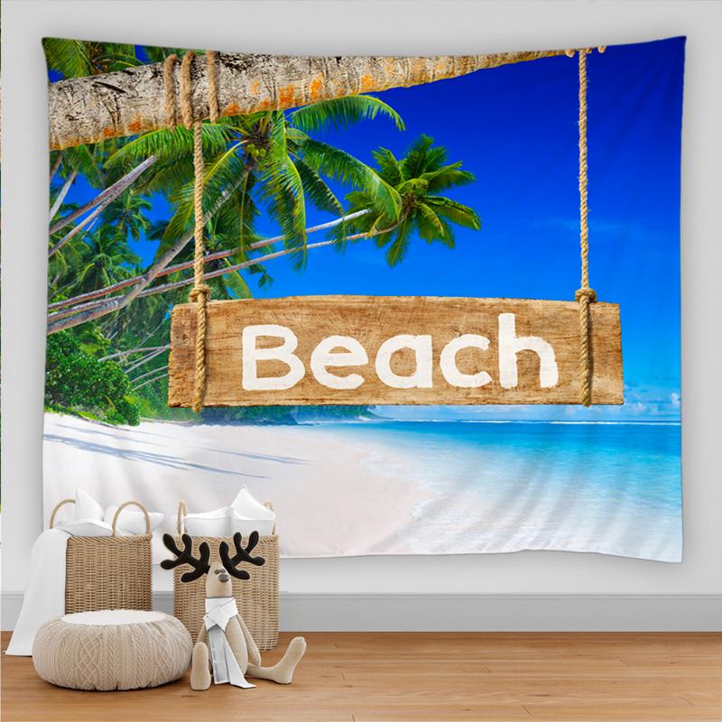 Tapestries Tropical Beach Tapestry Northern Europe Style Landscape Hippie Bedroom Decoration
Tapestries Tropical Beach Tapestry Northern Europe Style Landscape Hippie Bedroom Decoration