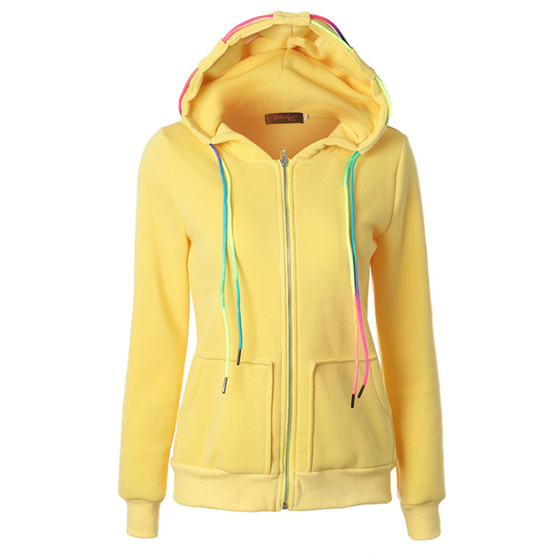 Autumn and winter hoodies women Europe and the United States new long-sleeve Hooded 2XL yellow red green slim sweatshirt JD416 201217
