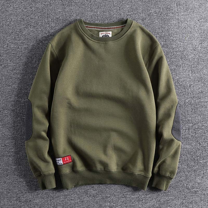 Winter cashmere warm sleeves stitching young men's original singlenecked foreign trade tops plus size causal shirts sale L 201020