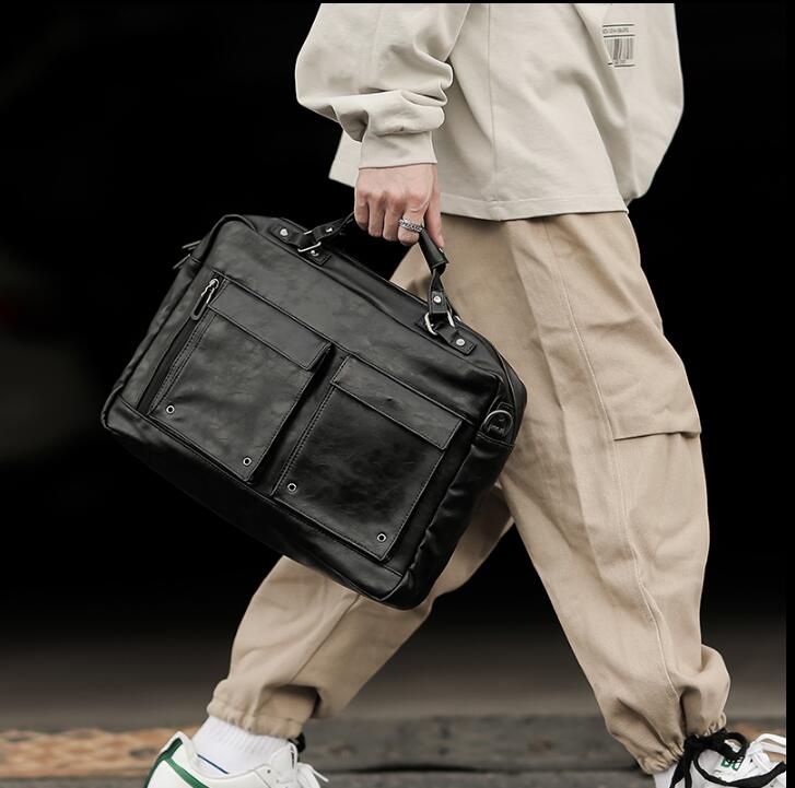 wholesale men handbag high quality crazy horse leather bag retro leathers briefcase horizontal pockets decorated mens messenger bags, Black
wholesale men handbag high quality crazy horse leather bag retro leathers briefcase horizontal pockets decorated mens messenger bags, Black
