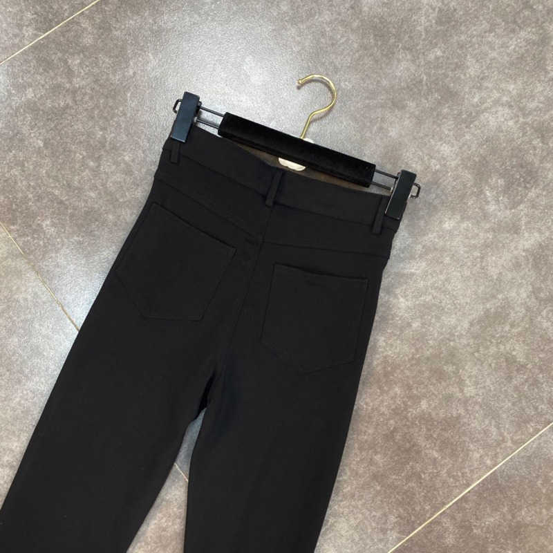 DEAT Women Black High Waist Stretch Is Thin And Fashionable Temperament All-match Pants Spring Summer MZ669 210709