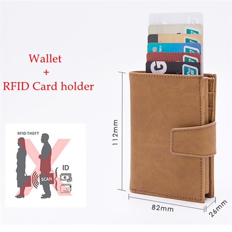 Men Wallets Minimalist Metal Fashion Single Box Blocking Holder for Cards Holders