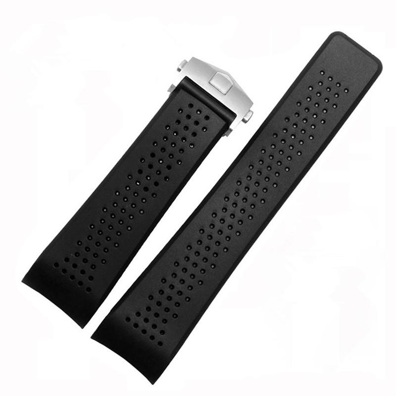 Watch Bands Sport Black Waterproof 22mm 24mm Arc End Silicone Rubber Watchband For Tag Heue R Carrer A Strap Tape Deployment Clasp
Watch Bands Sport Black Waterproof 22mm 24mm Arc End Silicone Rubber Watchband For Tag Heue R Carrer A Strap Tape Deployment Clasp