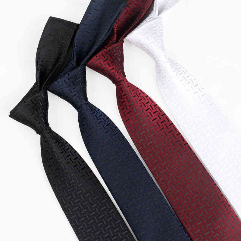 Necktie Scarf Corbata Trendy Korean Tie Men's Width 6cm Narrow Shirt Black White Wine Red Navy