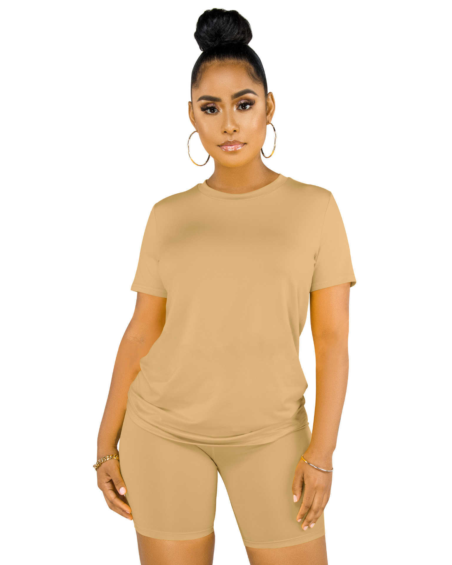 tracksuits Fashion casual suit round neck short sleeve suit women sports jogging suits 2 piece set S-5XL