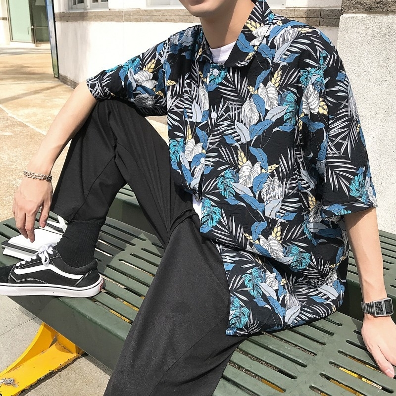 2021 Summer Men's New Fashion Cotton Clothing Trend Flower Colour Short Shirt Leisure Half Sleeve Green/black Shirts 1j6j
2021 Summer Men's New Fashion Cotton Clothing Trend Flower Colour Short Shirt Leisure Half Sleeve Green/black Shirts 1j6j