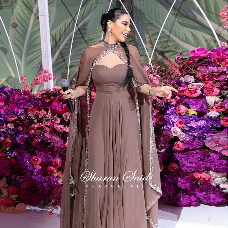 Party Dresses Dubai Brown Arabic Moroccan Kaftan Evening Dress With Cape Long Sleeve Crystal Muslim Formal Women Wedding Gowns, Black
Party Dresses Dubai Brown Arabic Moroccan Kaftan Evening Dress With Cape Long Sleeve Crystal Muslim Formal Women Wedding Gowns, Black