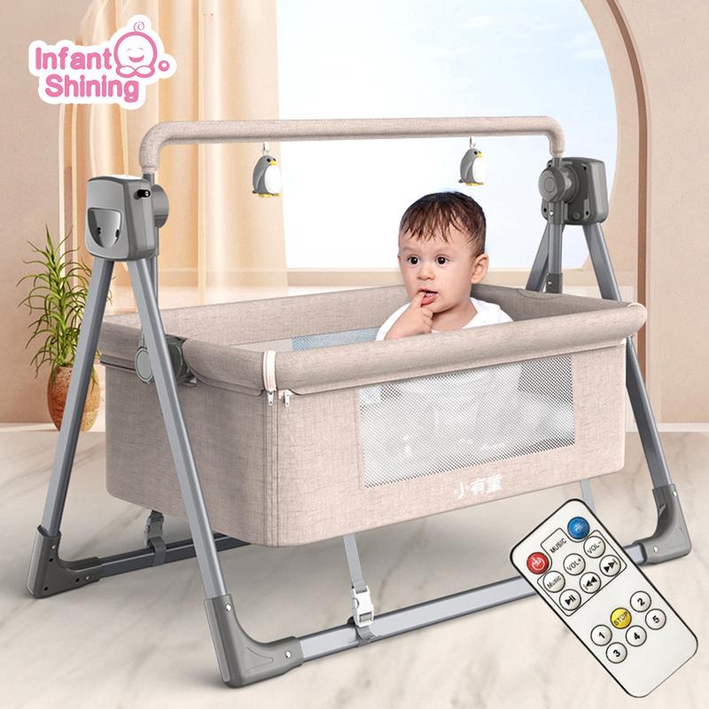 Baby Cribs Born Crib Remote Control Electric Cradle Rocking Bed Smart Soothing Artifact Sleeping Basket от DHgate WW