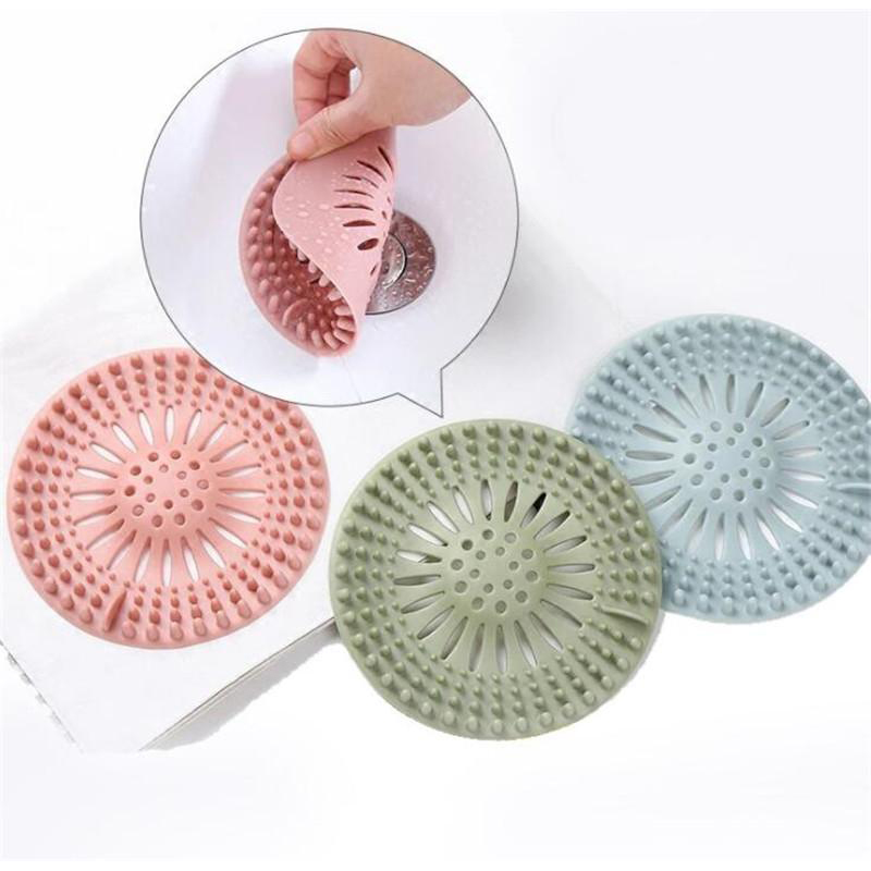 4 Colors Silicone Filter Strainers Bathroom Drain Sink Cover Hair Filters 13CM Household Kitchen Cleaning Tools Free shipping
