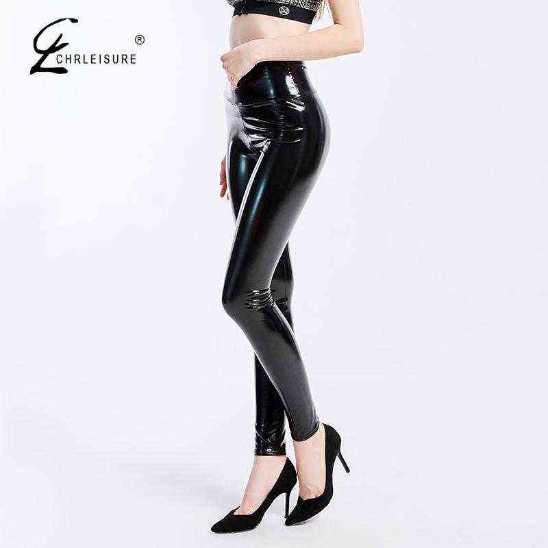 Black Pu Leather Pants Women High Waist Leggings Trousers Thick Stretch Pantalon Mujer 211115