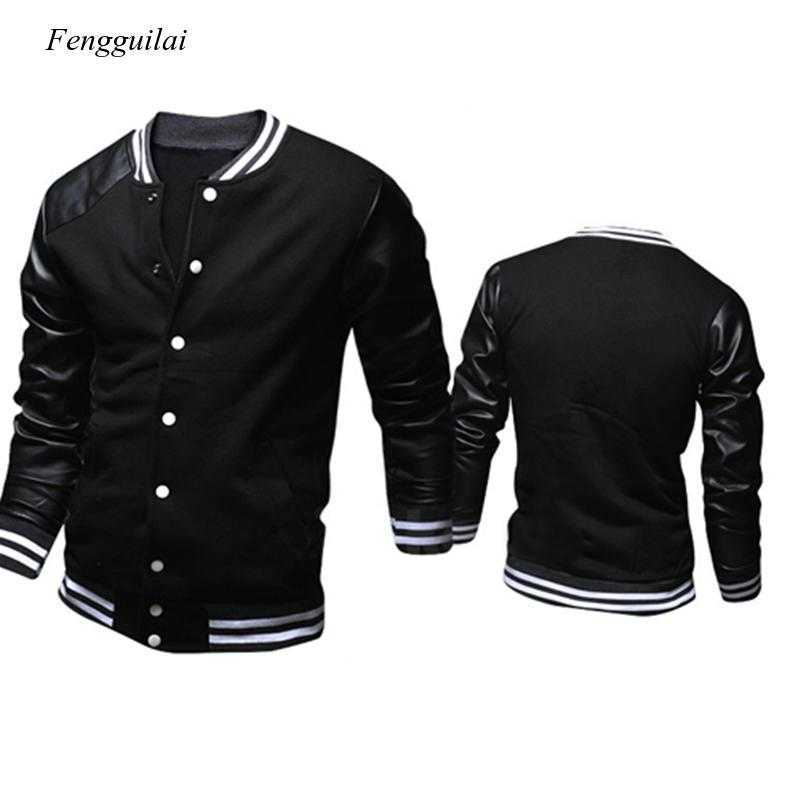 Cool College Baseball Jacket Men Fashion Design Black Pu Leather Sleeve Mens Slim Fit Varsity Sweatshirt Brand Veste Homme X0621, Green
Cool College Baseball Jacket Men Fashion Design Black Pu Leather Sleeve Mens Slim Fit Varsity Sweatshirt Brand Veste Homme X0621, Green