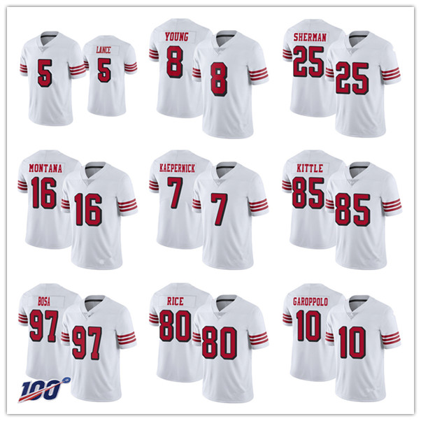 SanFrancisco49ersMEN Steve Young Trey Lance George Kittle Jimmy Garoppolo Nick Bosa Color Rush Limited Retired Jersey, Black;red
SanFrancisco49ersMEN Steve Young Trey Lance George Kittle Jimmy Garoppolo Nick Bosa Color Rush Limited Retired Jersey, Black;red