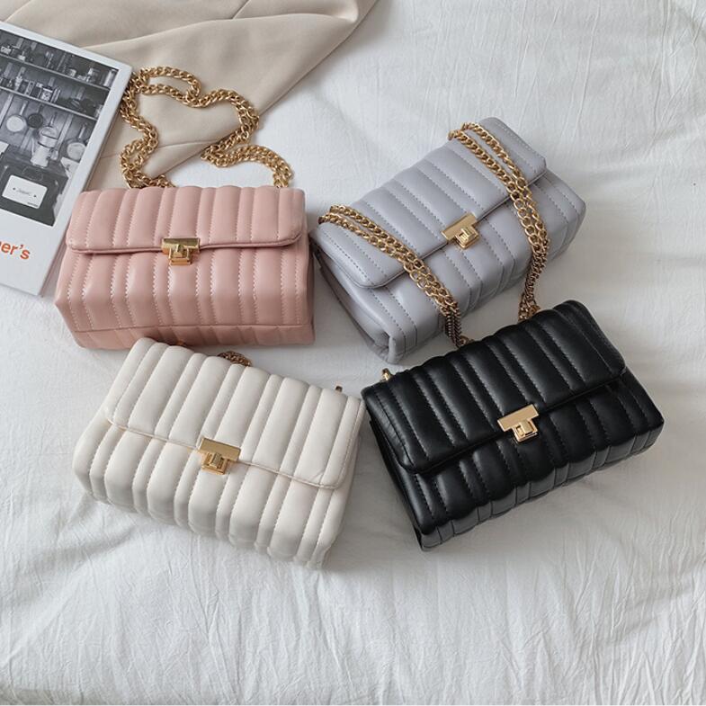 2021 new striped small square bag fashion chain versatile one-shoulder simple messenger bag, Black
2021 new striped small square bag fashion chain versatile one-shoulder simple messenger bag, Black