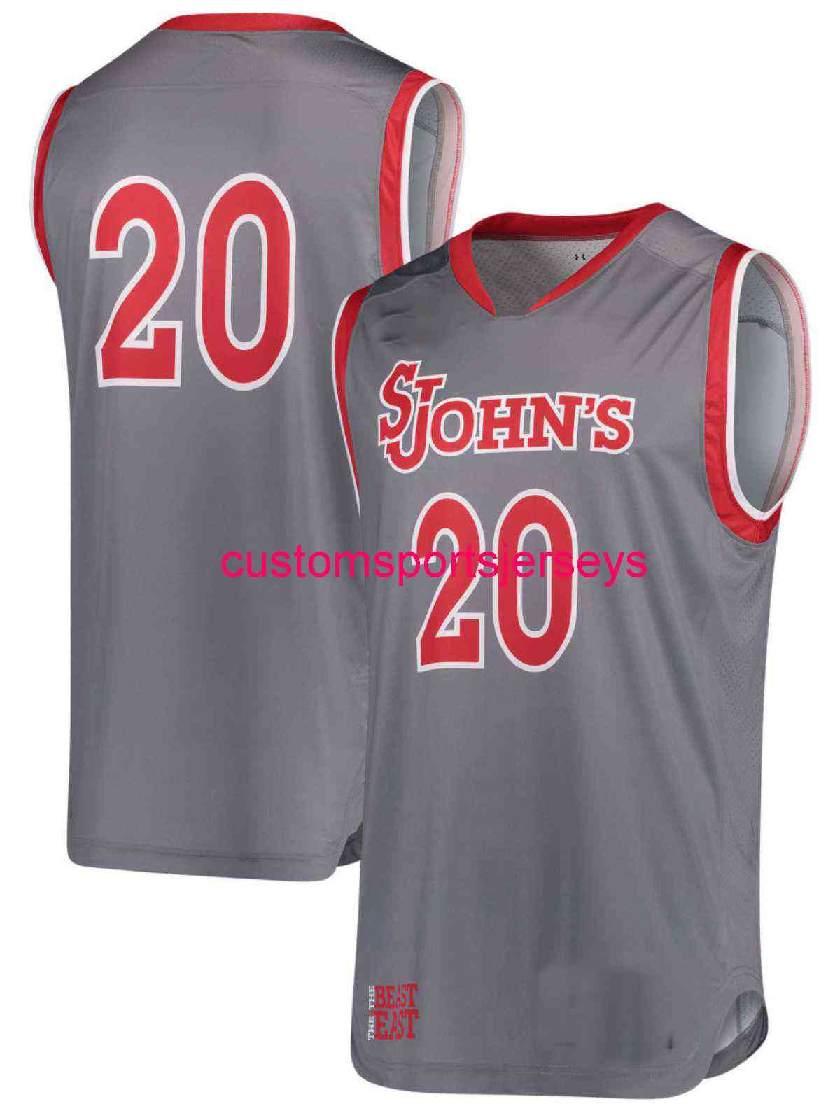 Mens St. Johns Red Storm #20 Gray Jersey Men Women Youth Basketball Jerseys -6XL, Grey
Mens St. Johns Red Storm #20 Gray Jersey Men Women Youth Basketball Jerseys -6XL, Grey