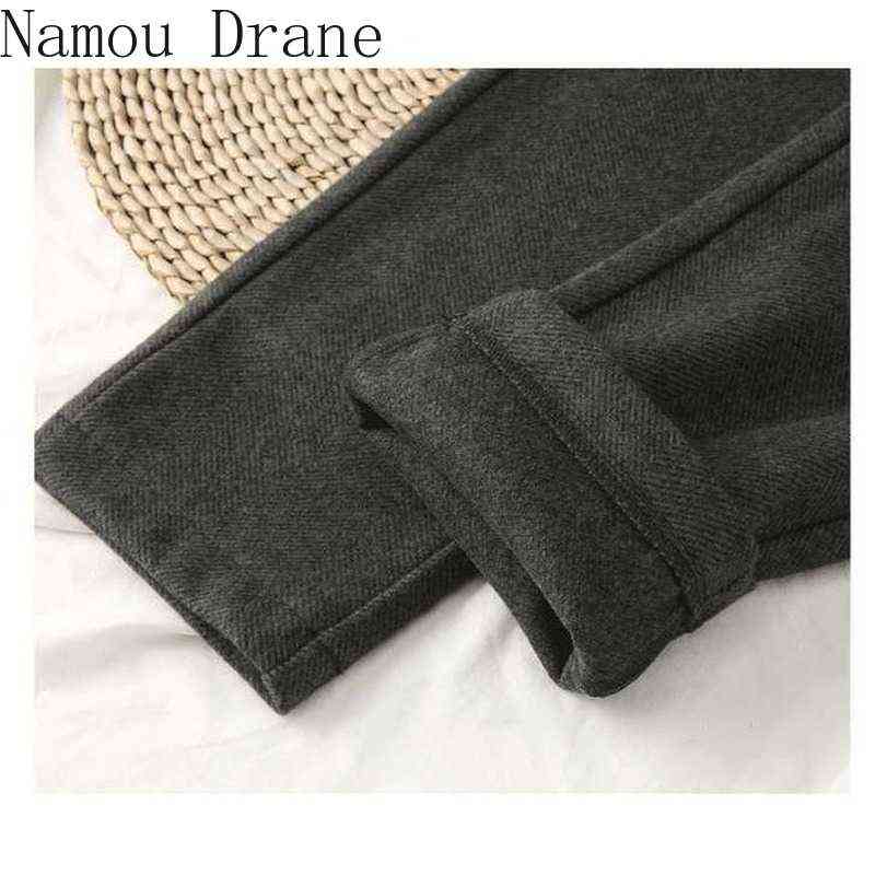 Woolen Pants Women's Harem Pencil Autumn Winter High Waisted Casual Suit Office Lady Women Trousers 211115