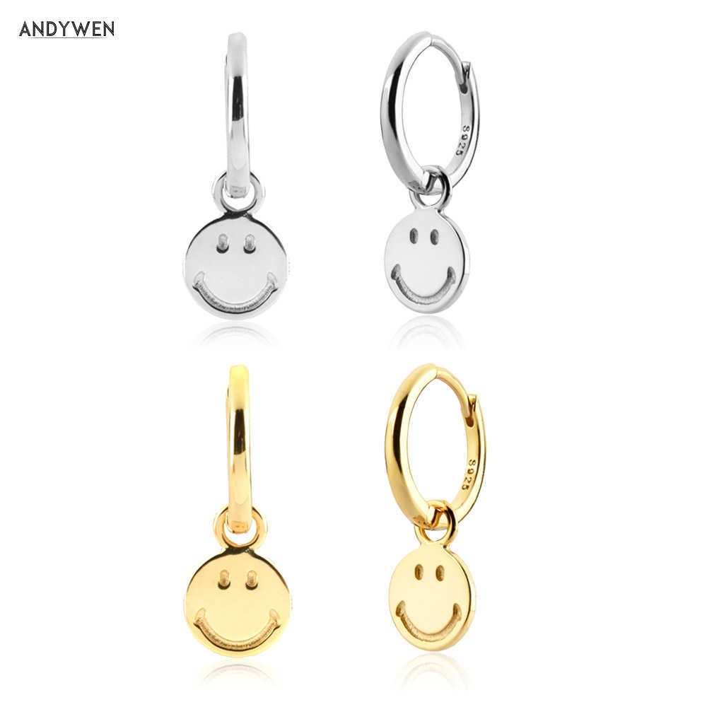 ANDYWEN 925 Sterling Silver Gold 8.5mm Pure Smile Happy Face Drop Earring Smiley Clips Piercing Hoops Jewelry Gift For Women 210608
ANDYWEN 925 Sterling Silver Gold 8.5mm Pure Smile Happy Face Drop Earring Smiley Clips Piercing Hoops Jewelry Gift For Women 210608