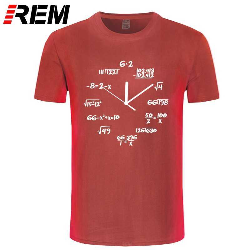 REM 100% cotton math clock print funny men T shirt casual short sleeve o-neck t cool summer t- s tee 210629