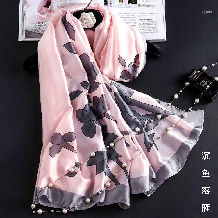 Scarves Summer Autumn Women Floral Silk Scarf Gradient Real Big Seaside Sunscreen Shawl Fashion Pashmina 2021, Blue;gray
Scarves Summer Autumn Women Floral Silk Scarf Gradient Real Big Seaside Sunscreen Shawl Fashion Pashmina 2021, Blue;gray