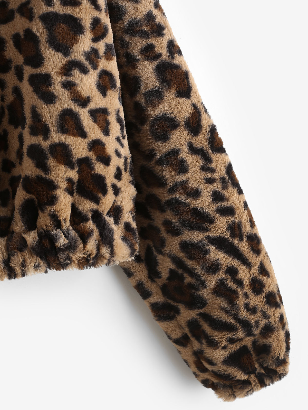 Women Leopard Print Sweatshirt Lady Warm Drop Shoulder Long Sleeve Zipper Tops Loose Fluffy Causal Pullover Sweatshirt T200113