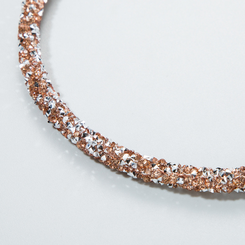 Wholesale-Women's simple crystal rhinestone hair band multicolor thin edge all-match headband girls' heart hair accessories