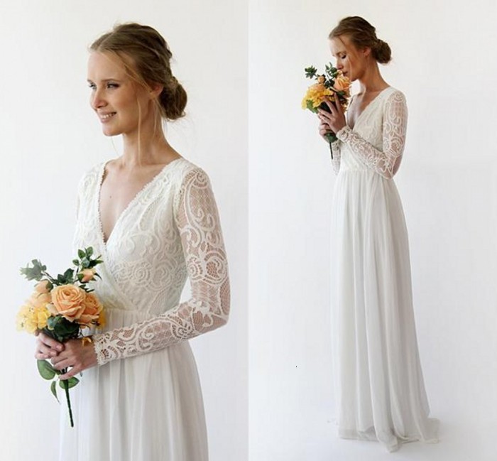 2021 New Vintage Long Sleeves A-line Country Bohemian Wedding Es Top Lace Beach Boho Chiffon Bridal Gown Plus Size Ehi4, Ivory
2021 New Vintage Long Sleeves A-line Country Bohemian Wedding Es Top Lace Beach Boho Chiffon Bridal Gown Plus Size Ehi4, Ivory