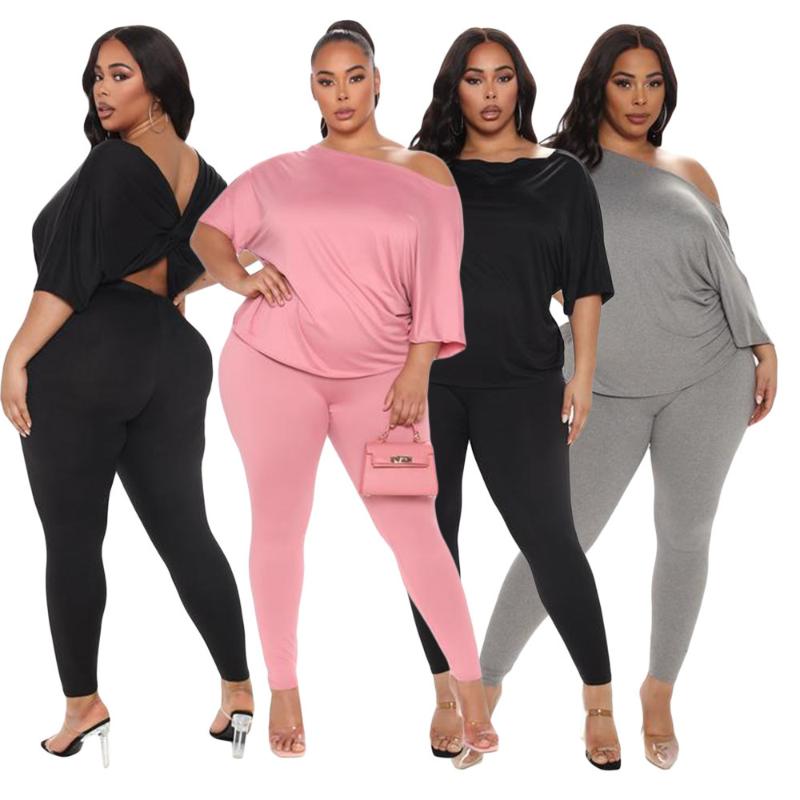 Women's Two Piece Pants Cutubly Club Party Wear For Women Sets Solid 2 Outfits Set Skew Collar Half Sleeve Tshirt And Legging Suit, Black
Women's Two Piece Pants Cutubly Club Party Wear For Women Sets Solid 2 Outfits Set Skew Collar Half Sleeve Tshirt And Legging Suit, Black