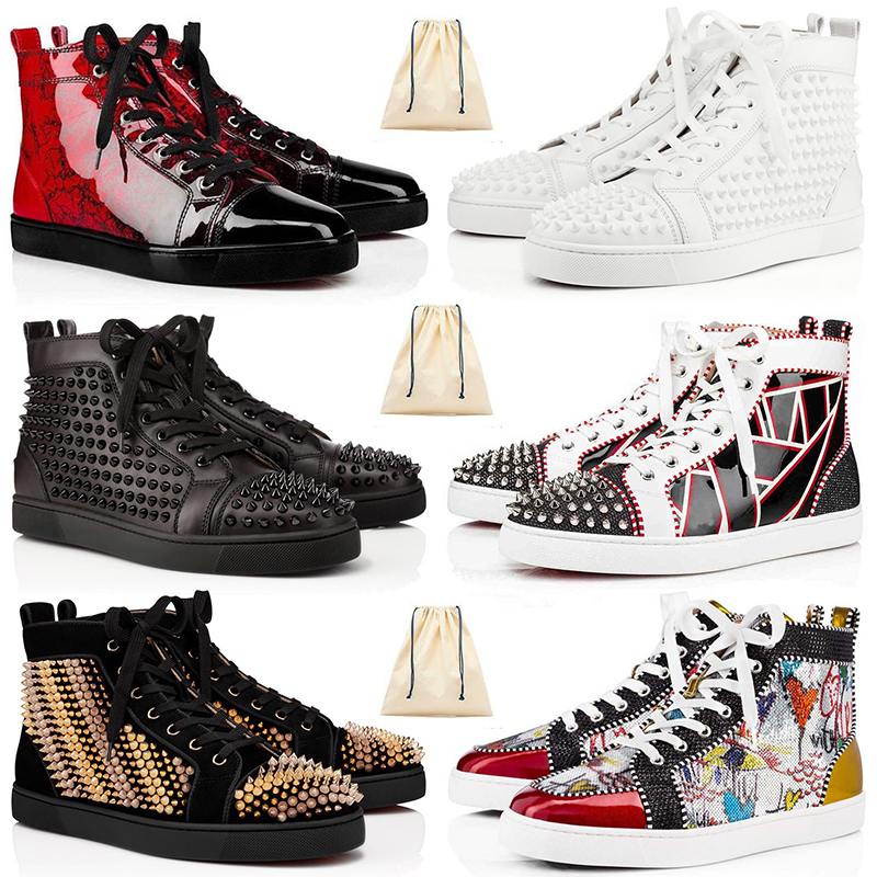 Mens Womens Red Bottoms Shoes Platform Designer Loafers Luxury Spikes Studded Flat Sole Glitter Leather Suede Casual Sneakers Trainers Sport, Black
Mens Womens Red Bottoms Shoes Platform Designer Loafers Luxury Spikes Studded Flat Sole Glitter Leather Suede Casual Sneakers Trainers Sport, Black