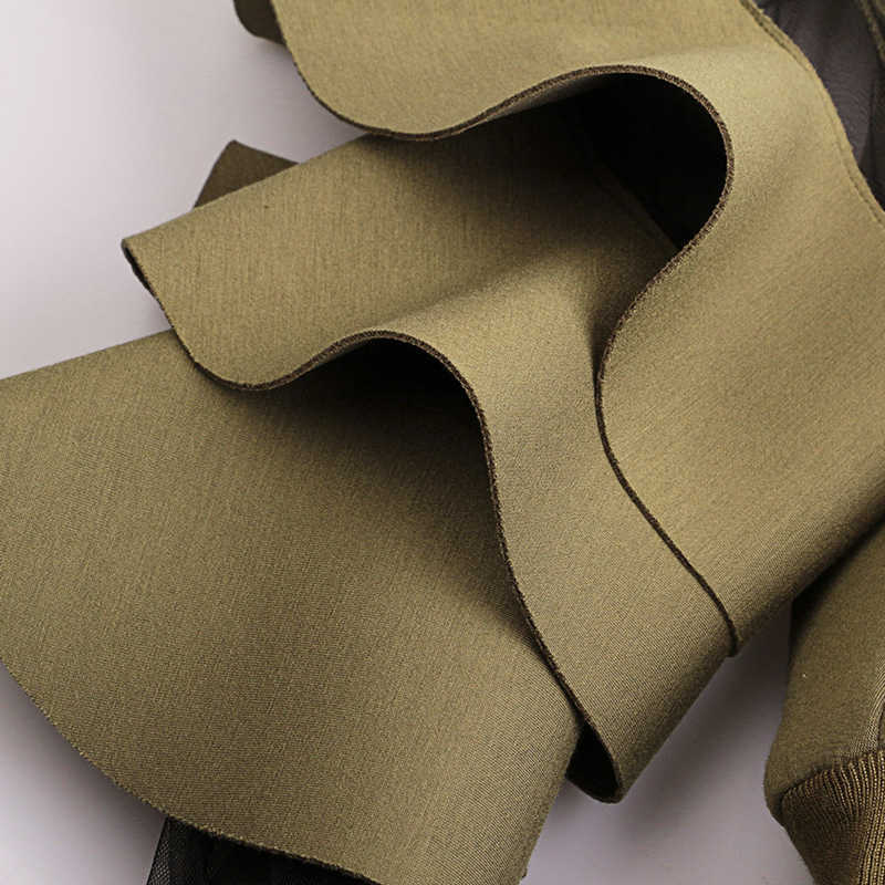 [EAM] Spring Round Neck Long Sleeve Solid Color Gauze Split Joint Loose Sweatshirt Women Fashion JC509 210809