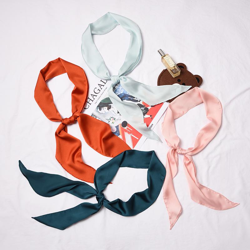 Scarves Fashion Skinny Hair Scarf For Women Pink Blue Solid Colors Silk Satin Headband Elegant Bag Scarfs Female Long Ladies
Scarves Fashion Skinny Hair Scarf For Women Pink Blue Solid Colors Silk Satin Headband Elegant Bag Scarfs Female Long Ladies