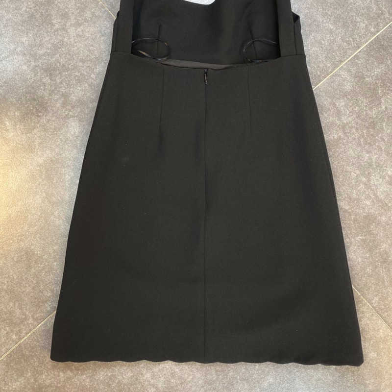 DEAT Spring Arrivals Black Cross Bow Waist Dark Little Women Temperament Loose Fashion A-line Dress MZ786 210709