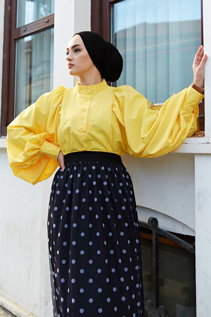Skirts Polka Dot Tulle Skirt 2021 Woman Fashion, French, Light Skirt, Elastic Skirt,long, Maxi, Müslim, Hijab, Turkey, Woman's