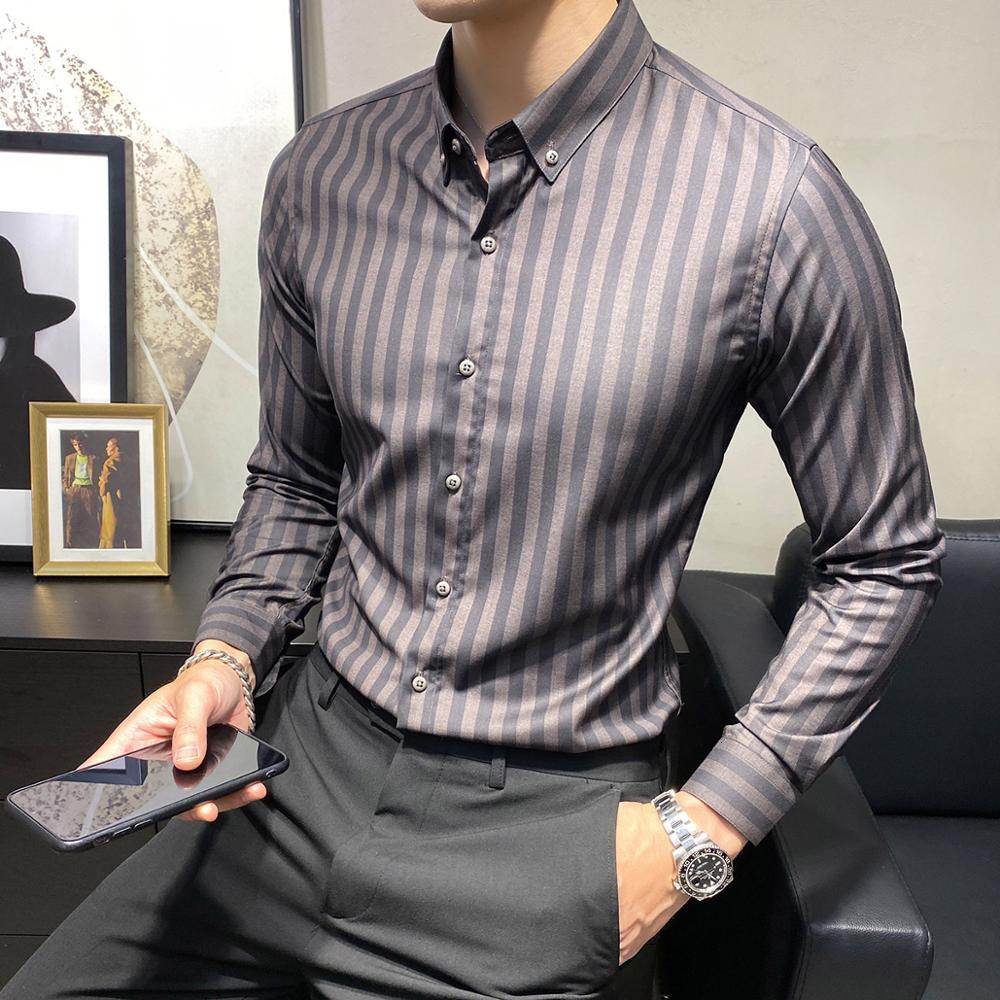 New Estilo Britnico Coreano Fino Ajuste De Manga Longa Senhores Camisas Listradas Para Roupas Masculinas 2021 Simples Casual Negcios Blusas, Purple
New Estilo Britnico Coreano Fino Ajuste De Manga Longa Senhores Camisas Listradas Para Roupas Masculinas 2021 Simples Casual Negcios Blusas, Purple