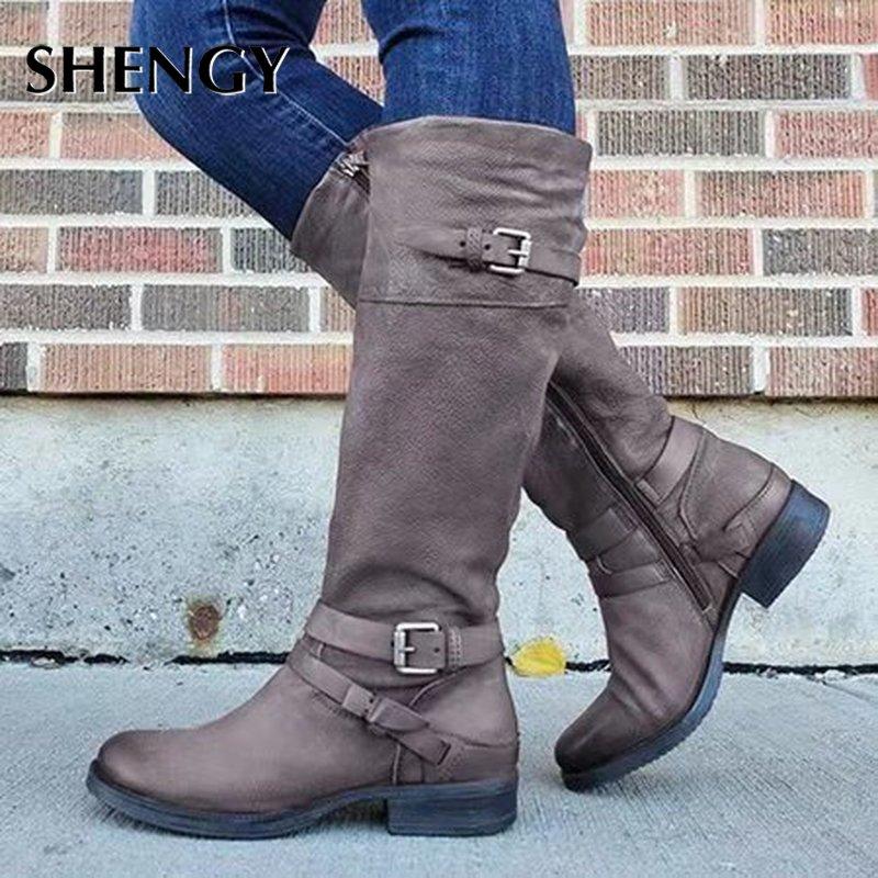 Boots 2021 Women Mid-Calf Snow Chunky Solid Color Mid Heel Female Shoes Vintage Leather Buckle Big Size Ladies, Purple
Boots 2021 Women Mid-Calf Snow Chunky Solid Color Mid Heel Female Shoes Vintage Leather Buckle Big Size Ladies, Purple