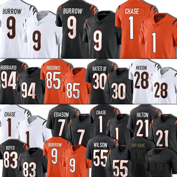 9 Joe Burrow Ja'Marr Chase Tee Higgins Football Jersey Jessie Bates III Mixon Sam Hubbard Tyler Boyd Vonn Bell Cincinnatis Logan Wilson, Black;red
9 Joe Burrow Ja'Marr Chase Tee Higgins Football Jersey Jessie Bates III Mixon Sam Hubbard Tyler Boyd Vonn Bell Cincinnatis Logan Wilson, Black;red