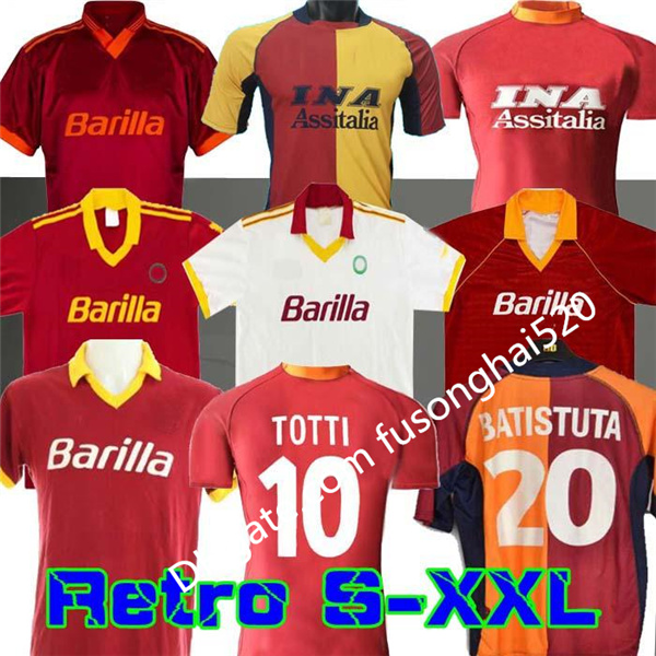 88 89 90 91 92 93 94 ROMA RETRO soccer jersey 00 01 02 TOTTI BATISTUTA Candela Montella shirt 2002 Maglia da NAKATA
88 89 90 91 92 93 94 ROMA RETRO soccer jersey 00 01 02 TOTTI BATISTUTA Candela Montella shirt 2002 Maglia da NAKATA