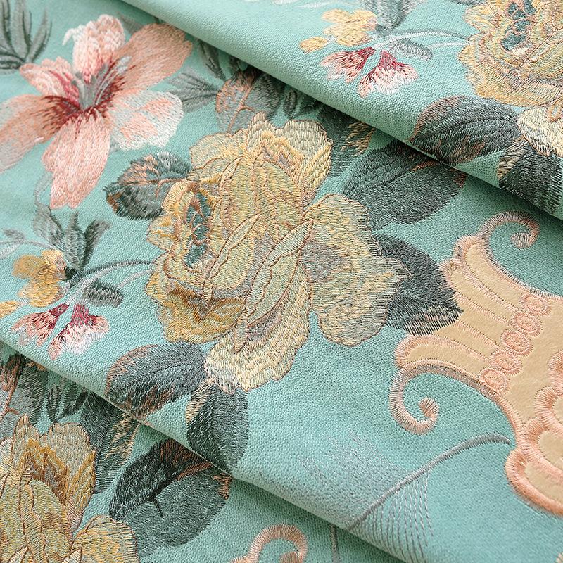 Curtain & Drapes European Style Chenille Embroidery Curtains For Living Room Bedroom Study High-end Blackout Tulle Valance Custom